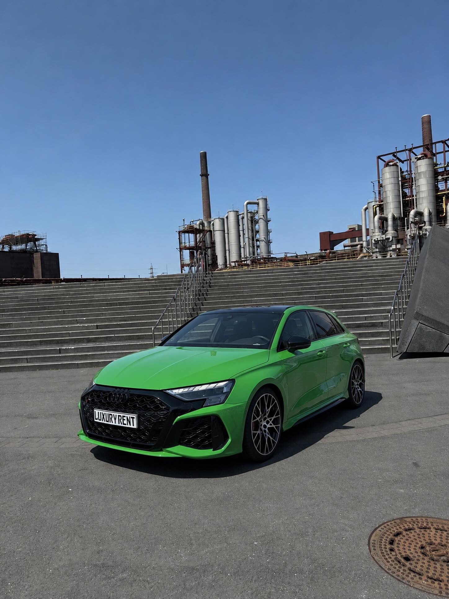 Audi RS3 Giftgrün Facelift 2025 — Vollausstattung — Vorderansicht